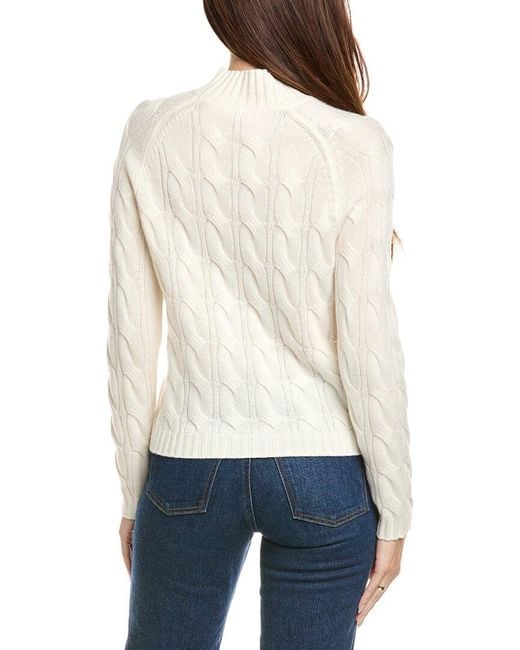 Kier + J Natural Kier + J Mock Neck Cable Wool & Cashmere-Blend Sweater