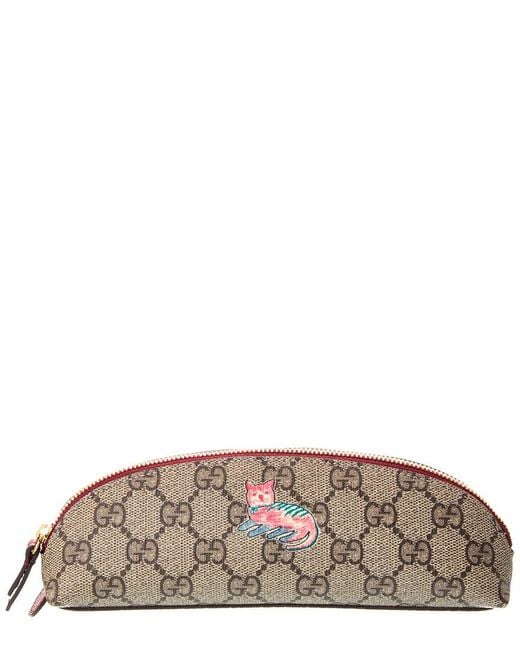 Gucci Natural Gg Supreme Canvas Pencil Case