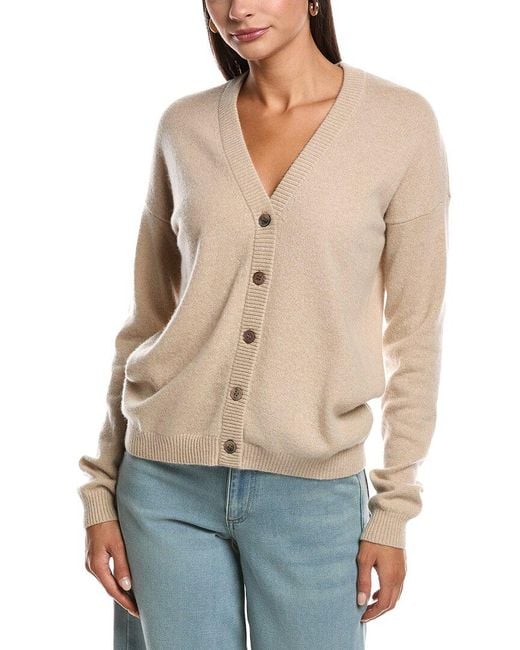 Minnie Rose Blue V-Neck Cashmere Cardigan