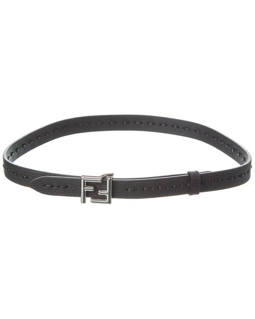Fendi Black Selleria Leather Belt