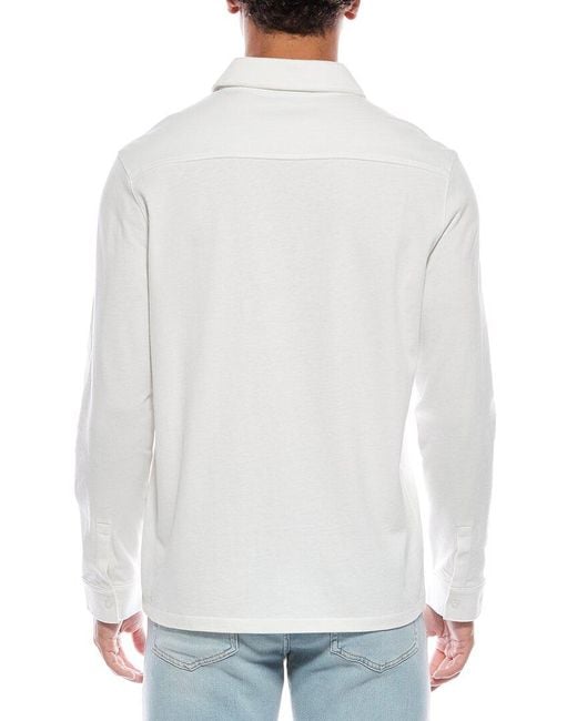 Vince White Sueded Jersey Button-Down Shirt for men
