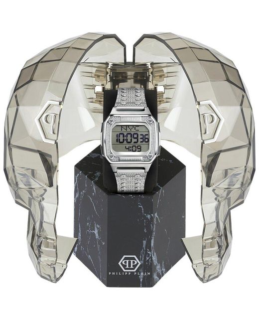 Philipp Plein Gray Hyper $hock Crystal Watch for men