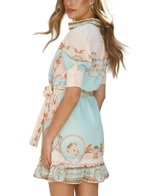 Esea White Linen-Blend Mini Dress