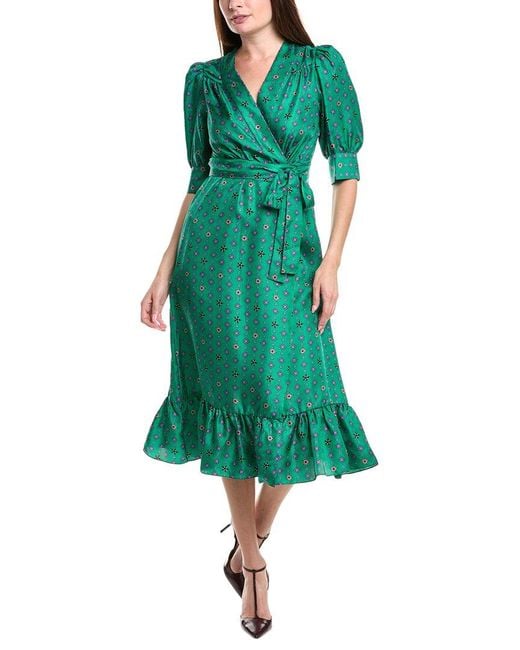 sandro silk printed wrap dress Sandro