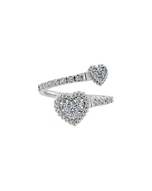 Sabrina Designs White 14k 0.37 Ct. Tw. Diamond Heart Bypass Ring