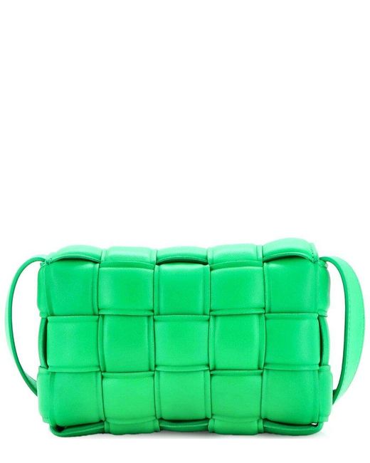 Bottega Veneta Green Maxi Intrecciato Leather Cassette Crossbody Padded Small (authentic Pre-loved)