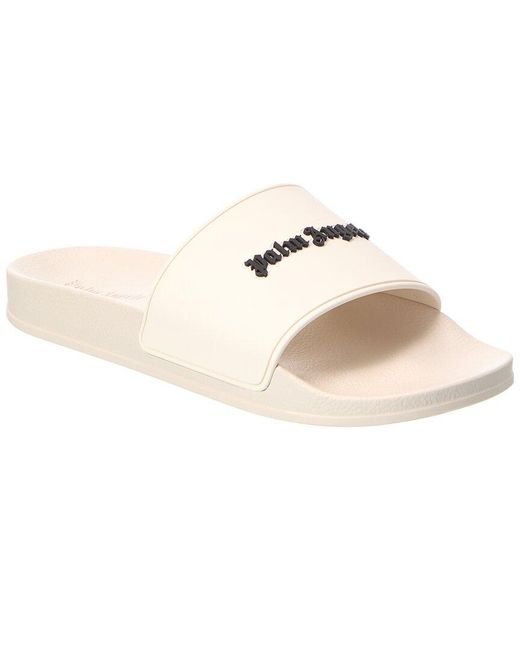 Palm Angels White Classic Logo Pool Slider for men