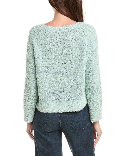 Lafayette 148 New York Green Bateau Neck Sweater