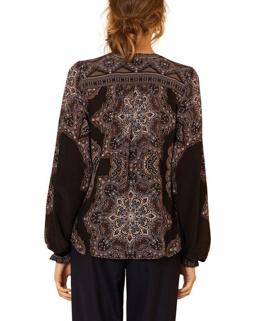 Hale Bob Black Layne Silk Top