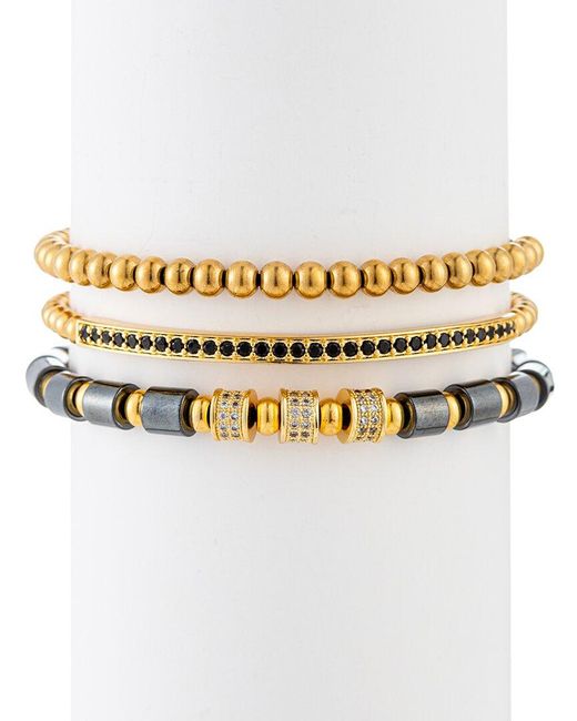 Eye Candy LA The Bold Collection Titanium Agate Cz Ezra Bracelet in