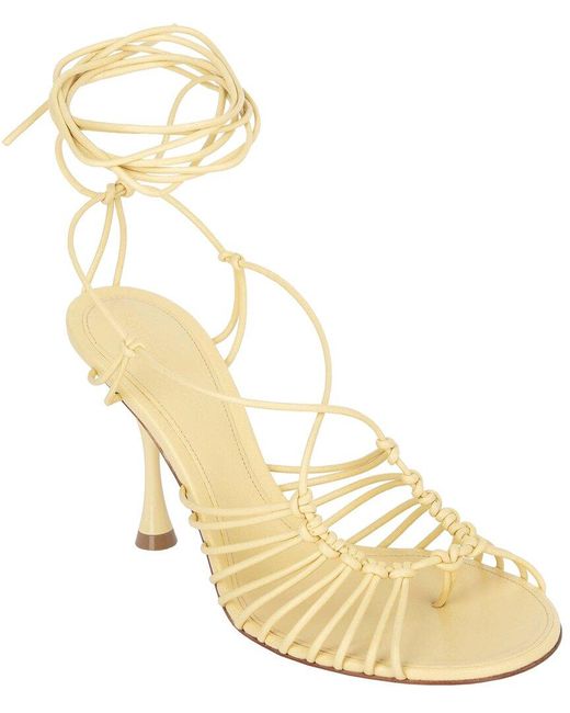 Bottega Veneta Metallic Lambskin Dot Leather Sandal (Authentic Pre-Loved)