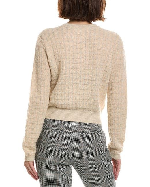FRAME Gray Frame The Lurex Check Alpaca-Blend Cardigan