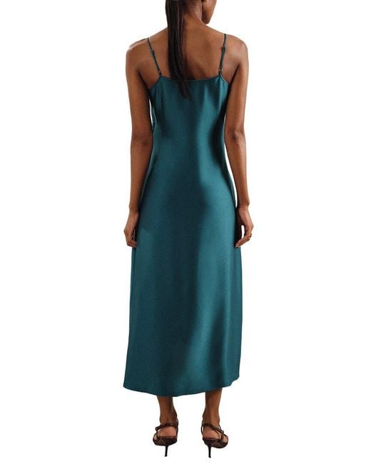 Reiss Blue Zoey Drape Occasion Slip Dress