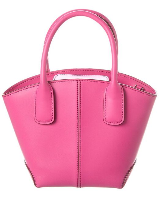 Tod's Pink Vasa Micro Leather Tote