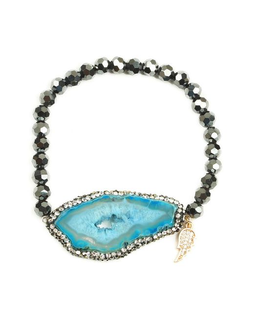 Eye Candy LA Blue The Luxe Collection Hematite Stretch Bracelet