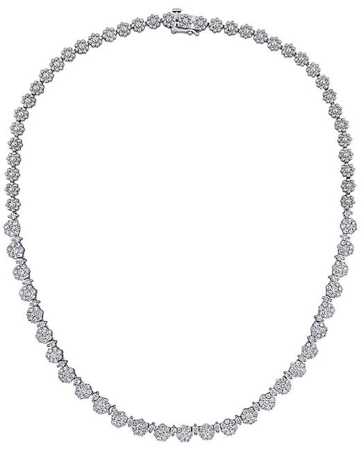 Diamond Select Cuts Metallic 14k 6.75 Ct. Tw. Diamond Tennis Necklace