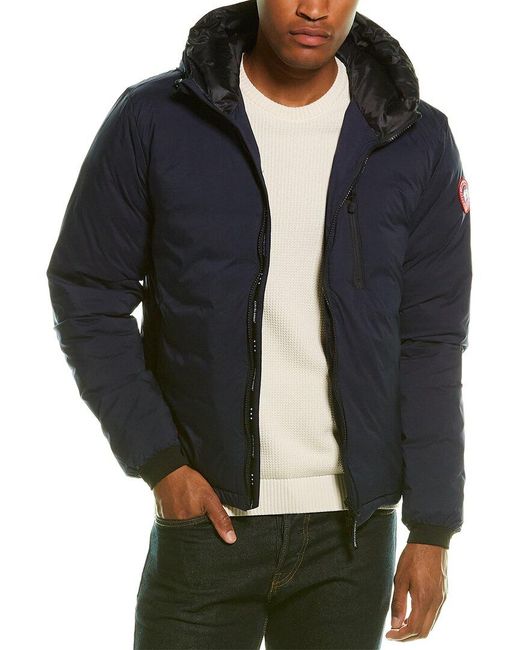 Canada Goose Goose Lodge Down Hoodie in Blue for Men | Lyst