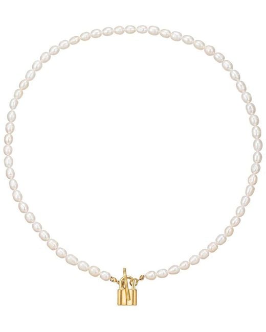 Eye Candy LA White Titanium Shell Pearl Necklace