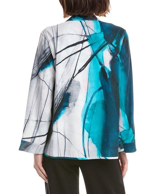 Lemon Grass Blue Reversible Buttoned Cape Jacket