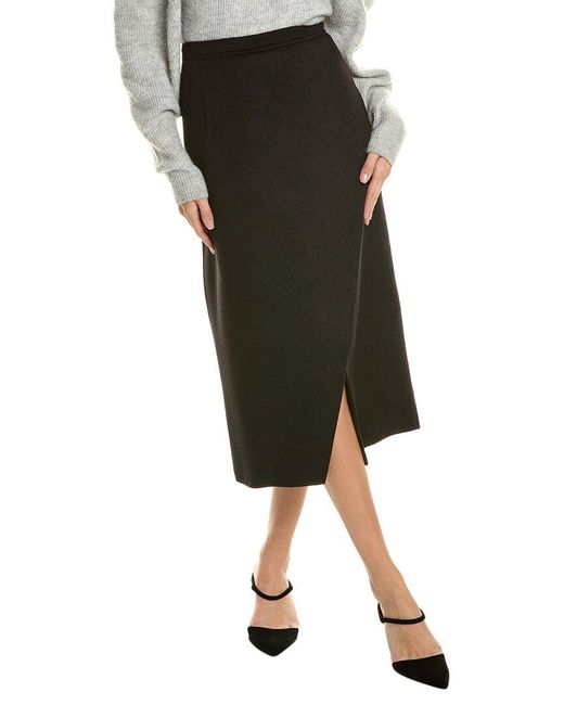 Michael Kors Black Scissor Wool, Angora, & Cashmere-blend Skirt
