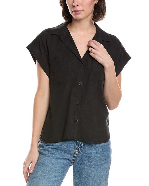 Bella Dahl Black Two Pocket Button-up Shirt