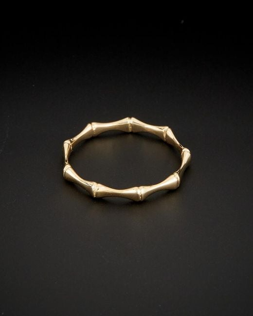 Italian Gold Black 14k Bamboo Ring