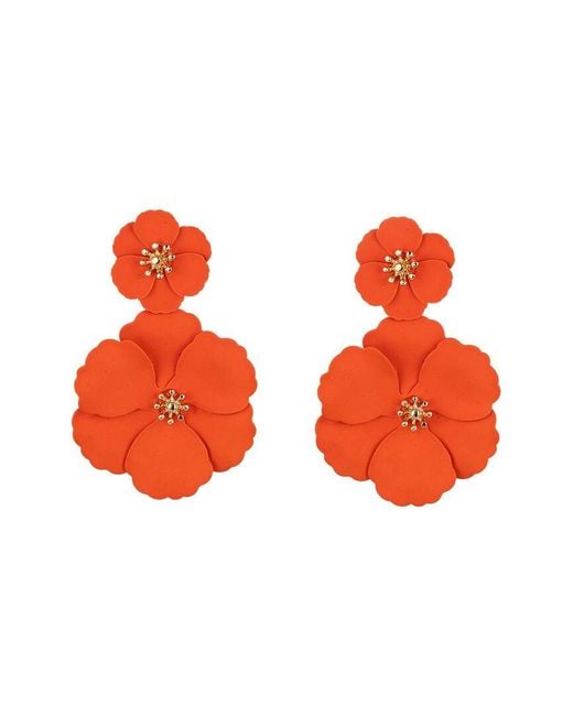 Eye Candy LA Orange Floral Earrings