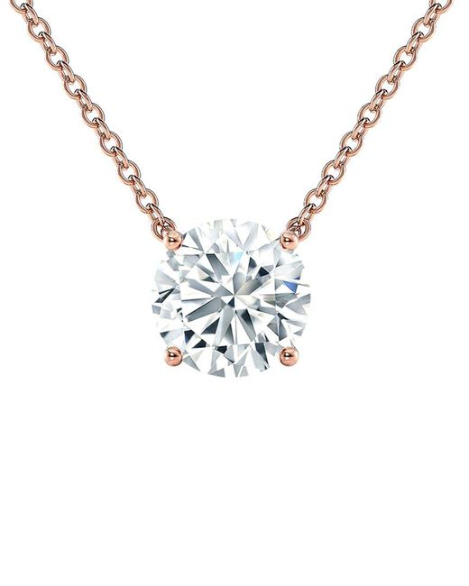 Sabrina Designs Lab Grown Diamonds Metallic 14K Rose 3.00 Ct. Tw. Lab-Grown Diamond Solitaire Necklace