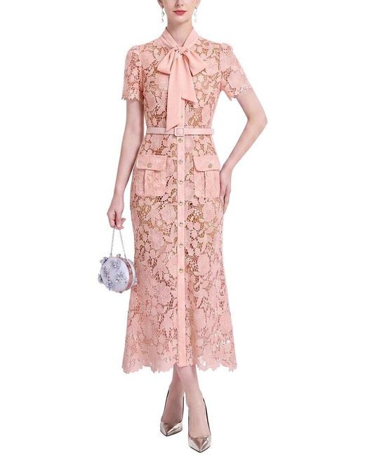 Kaimilan Pink Embellished Midi Dress