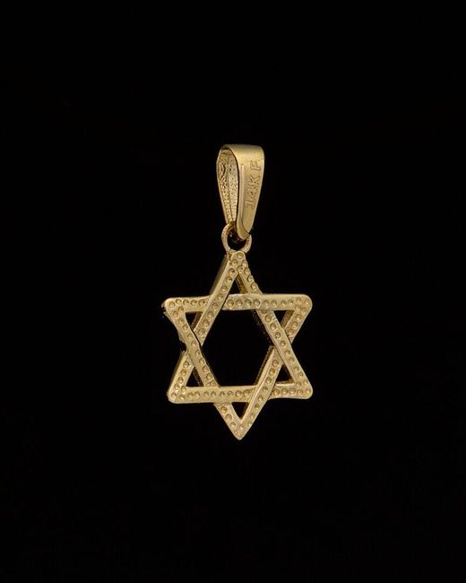 Italian Gold Black 14k Star Of David Pendant Necklace