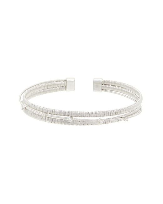 Meshmerise White 0.05 Ct. Tw. Diamond 18K Over Bangle Bracelet
