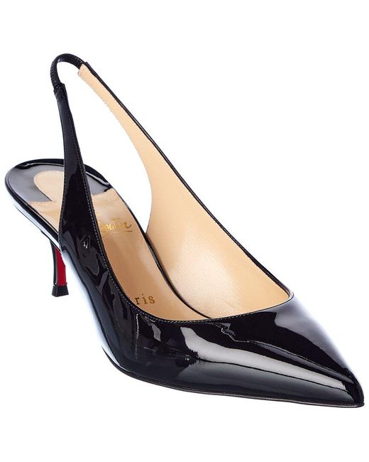 Christian Louboutin Leather Kate 55 Patent Slingback Pump in Blue - Lyst