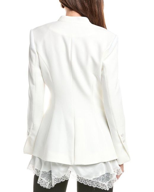 Jonathan Simkhai White Allie Crepe Combo Basque Jacket