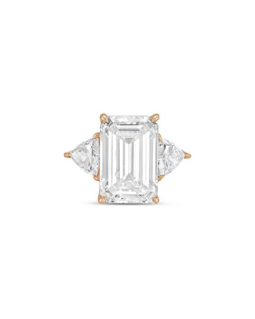 Diana M White Diana M. 14K Rose 4.70 Ct. Tw. Lab-Grown Diamond Three-Stone Ring