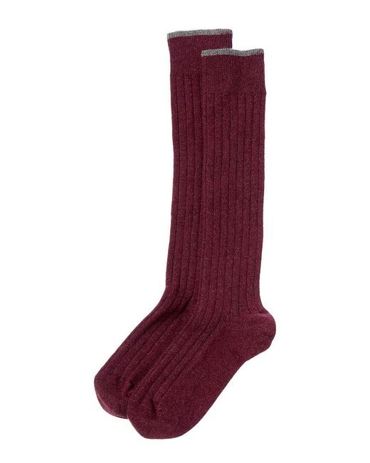 Brunello Cucinelli Purple Cashmere Socks for men