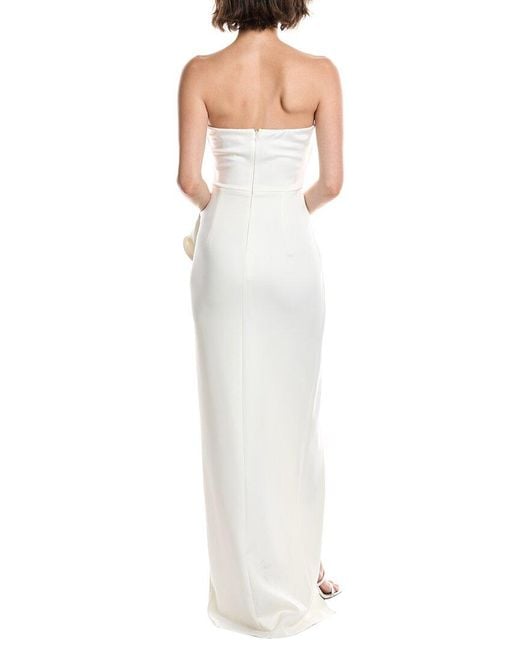 Black Halo White Egan Scuba Gown