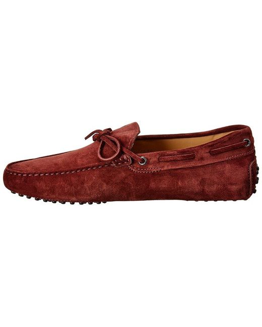 Tod's Red Gommino Suede Moccasin for men