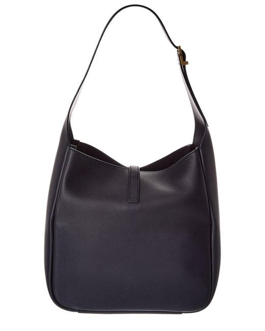 Saint Laurent Blue Le 5 A 7 Small Leather Hobo Bag