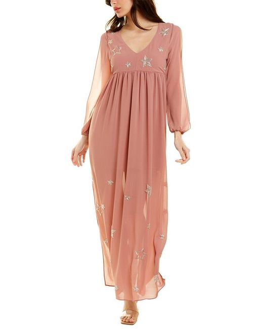 Chaser Synthetic Beaded Star Maxi Dress 