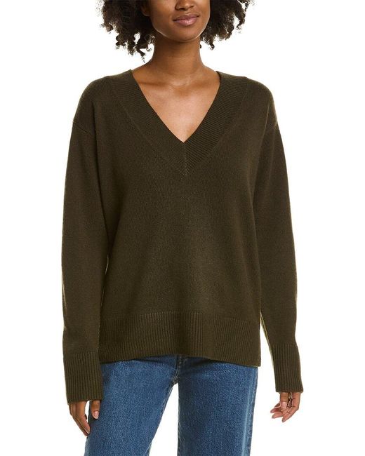Vince Green Wide Wool & Cashmere-blend Tunic