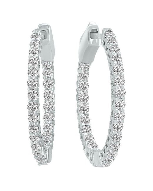 Lab Grown Diamonds White 14k 1.00 Ct. Tw. Lab Grown Diamond Hoops