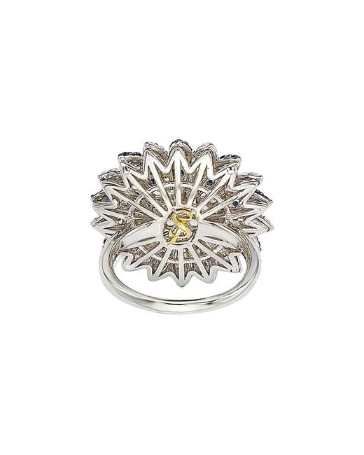 Suzy Levian Metallic 18k & Silver 4.15 Ct. Tw. Sapphire Ring