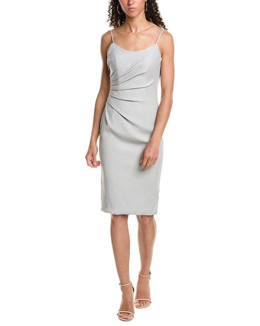 Rene Ruiz White Drape Sheath Dress