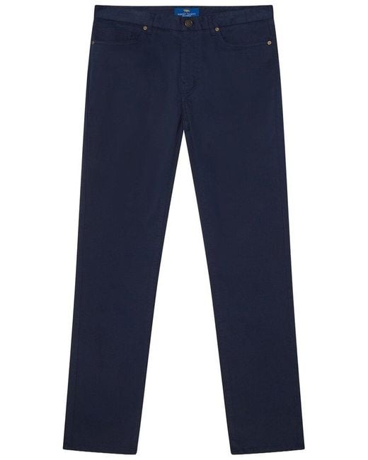 Robert Talbott Blue Rockwell 5 Pocket Pant for men