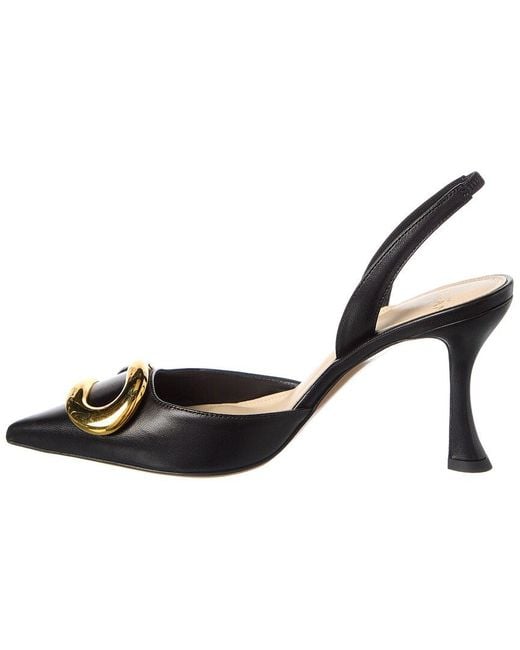 Alexandre Birman Metallic Harper 85 Leather Slingback Pump