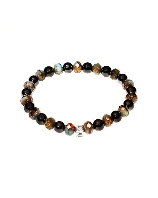 jean claude Black Dell Arte By Hematite Beaded Stretch Bracelet