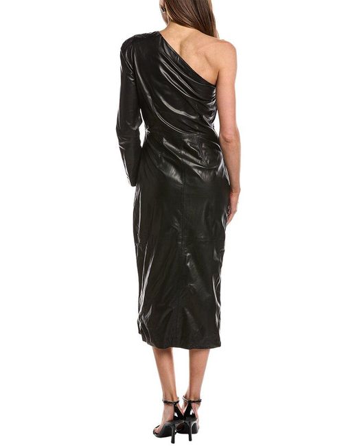 IRO Black Navae Leather Midi Dress