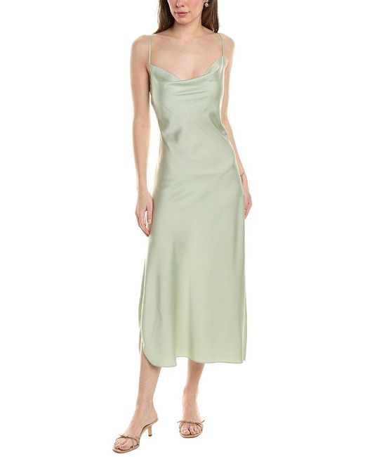 AllSaints Green Hadley Slip Dress