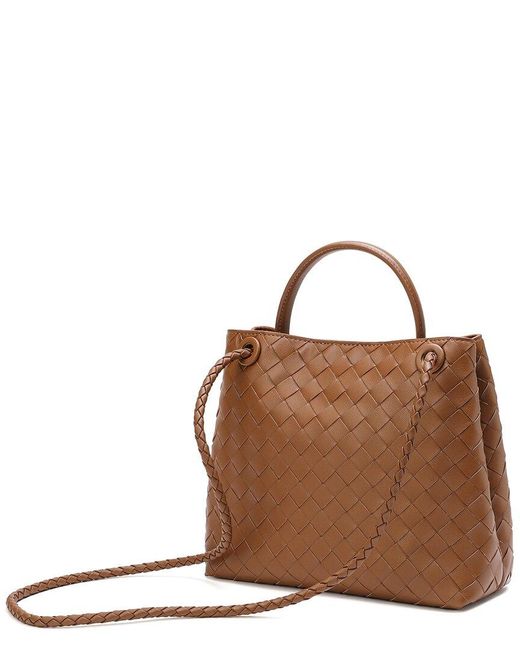 Tiffany & Fred Paris Brown Woven Leather Top Handle Bag