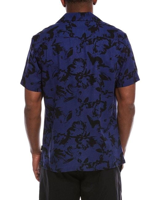 Ted Baker Blue Printed Button Front Shirt for men